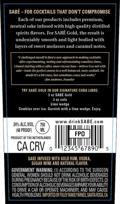 label back gold